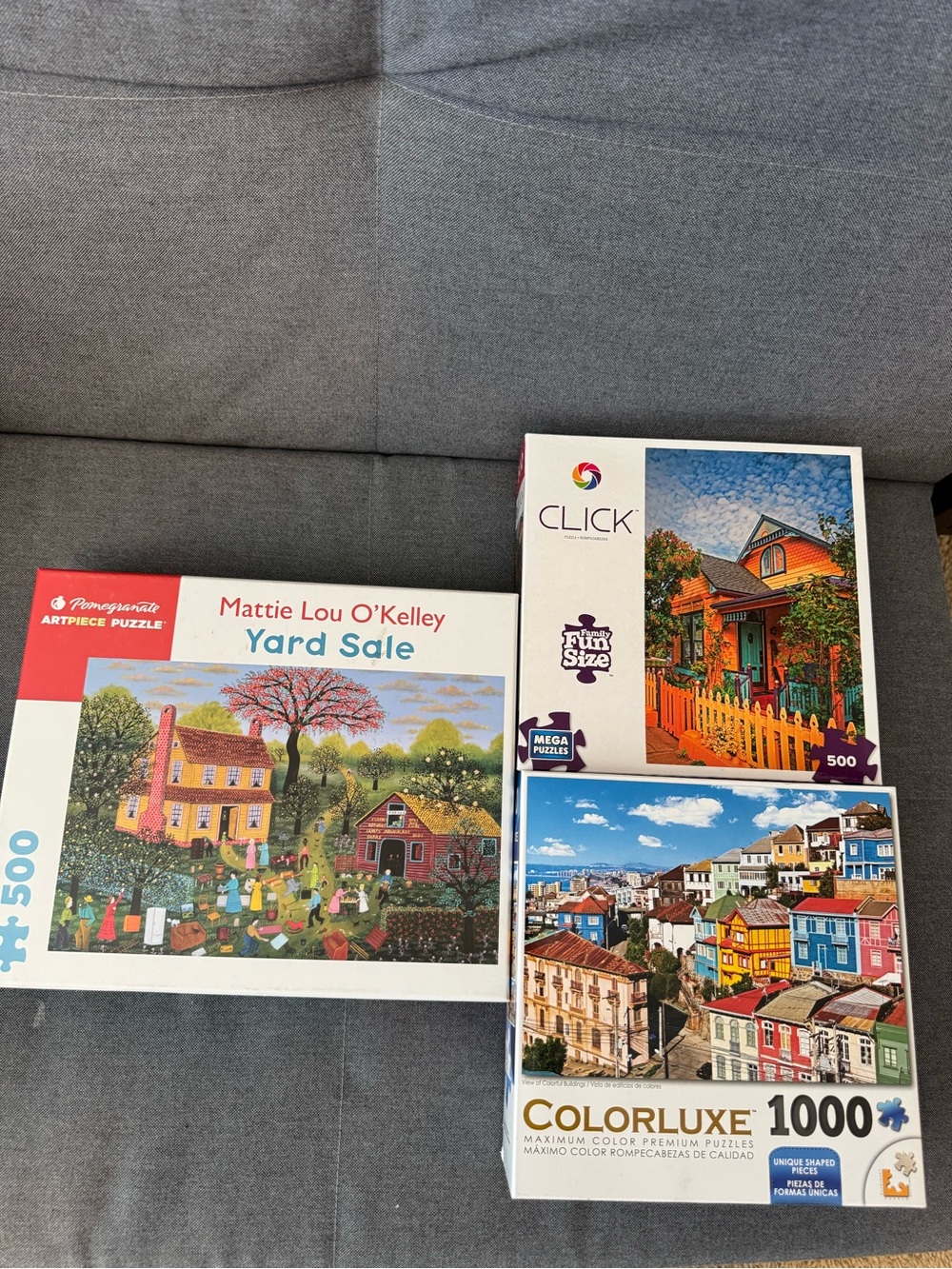 BUNDLE! 2 500 and 1 1000 Piece Puzzle: Colorful Houses